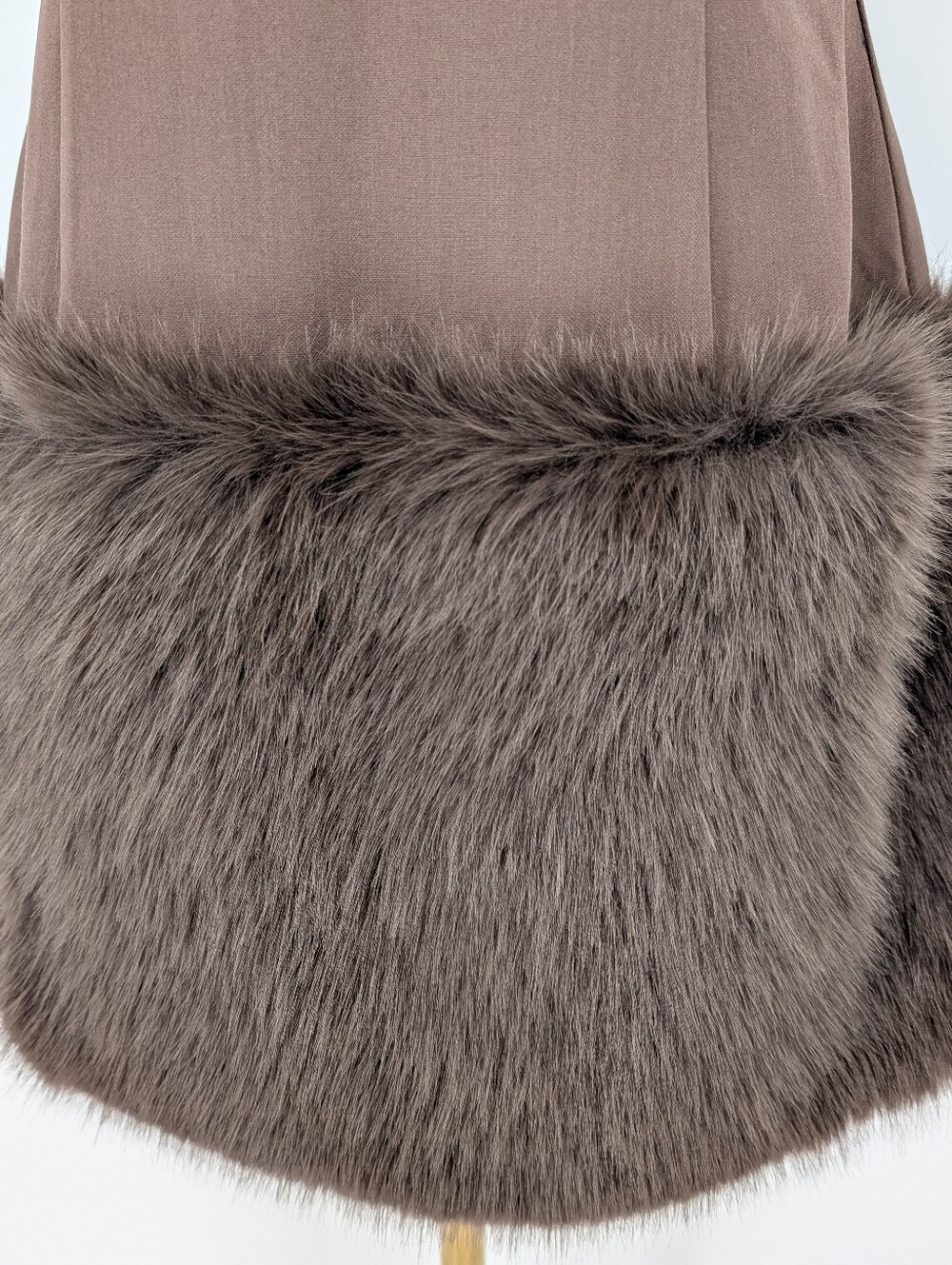 NWT Delfi Collective Strapless Faux Fur Hem Corset Mini Dress | Size M | Brown - Picture 5 of 9